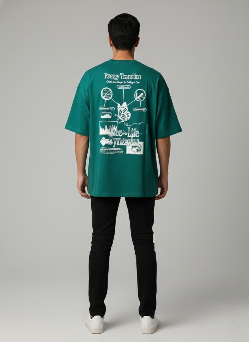 GREEN OVERSIZED DROP T-SHIRT