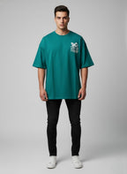 GREEN OVERSIZED DROP T-SHIRT