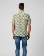 Cross Diamond Half Green Shirt