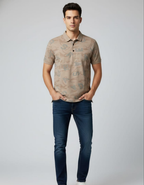 Beige Abstract -  Polo T-Shirt