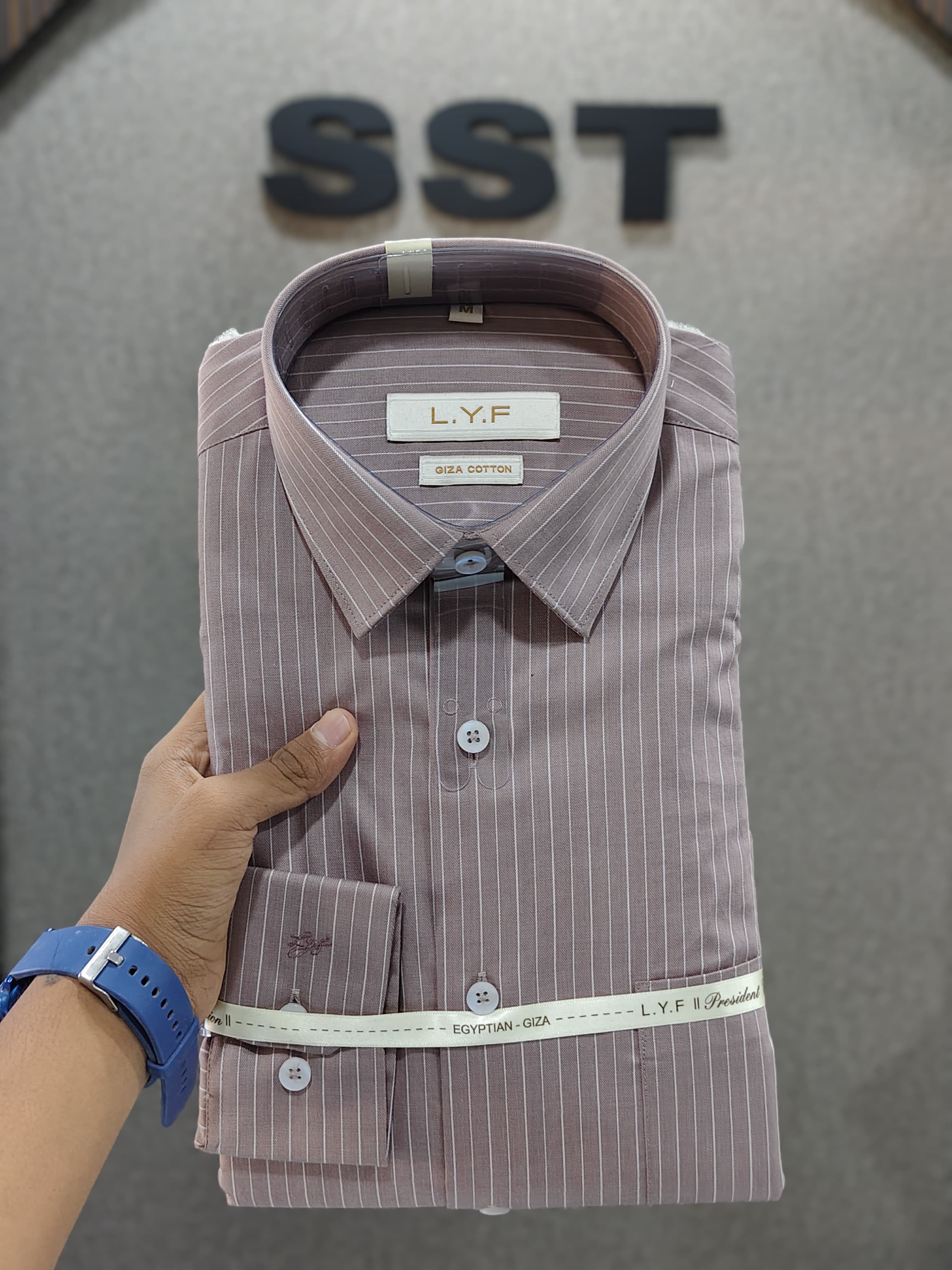 LYF - Striped Formal Shirt Flamingo