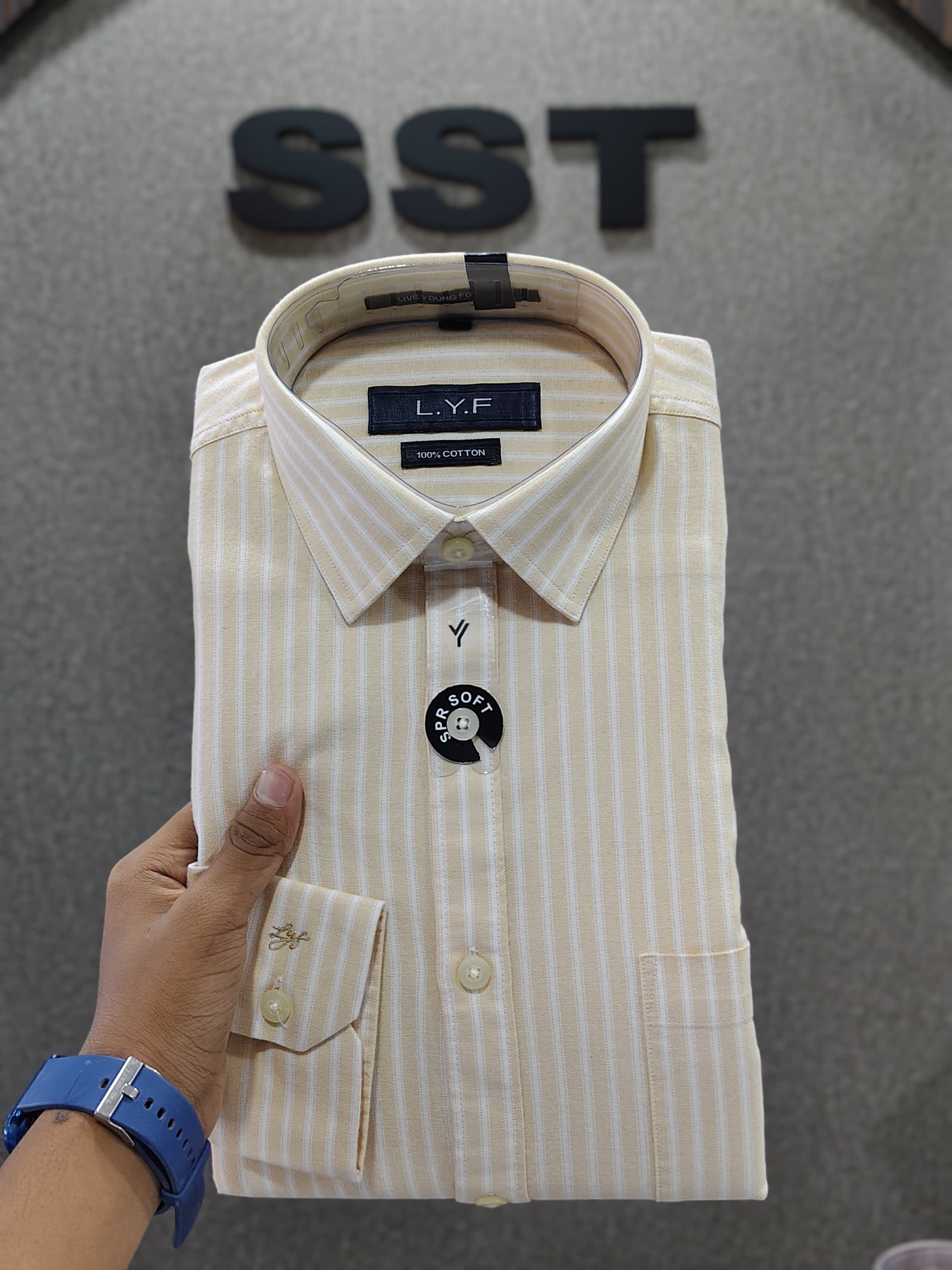 LYF - Striped Formal Shirt Lemon