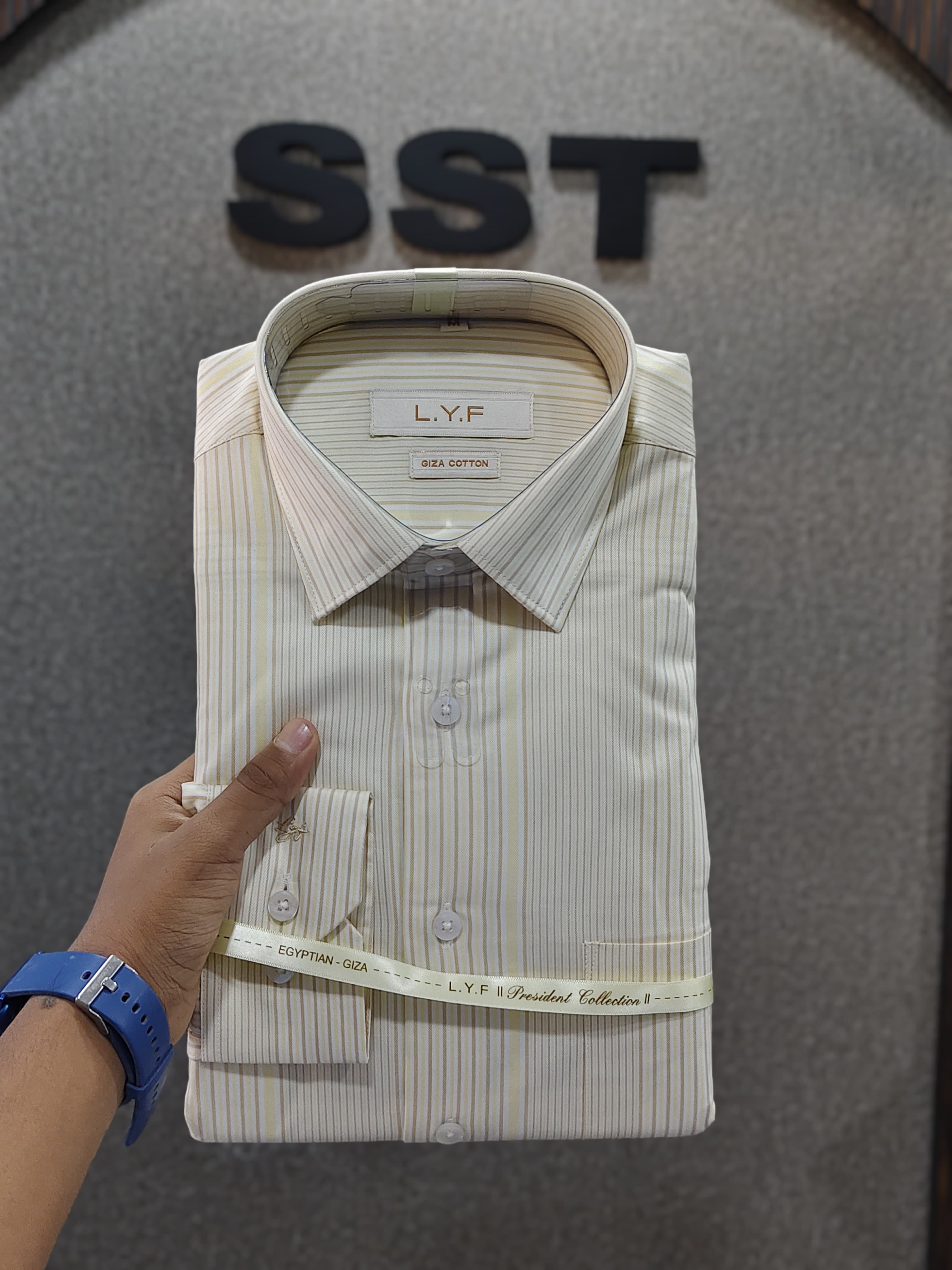 LYF - Striped Formal Shirt Lemon