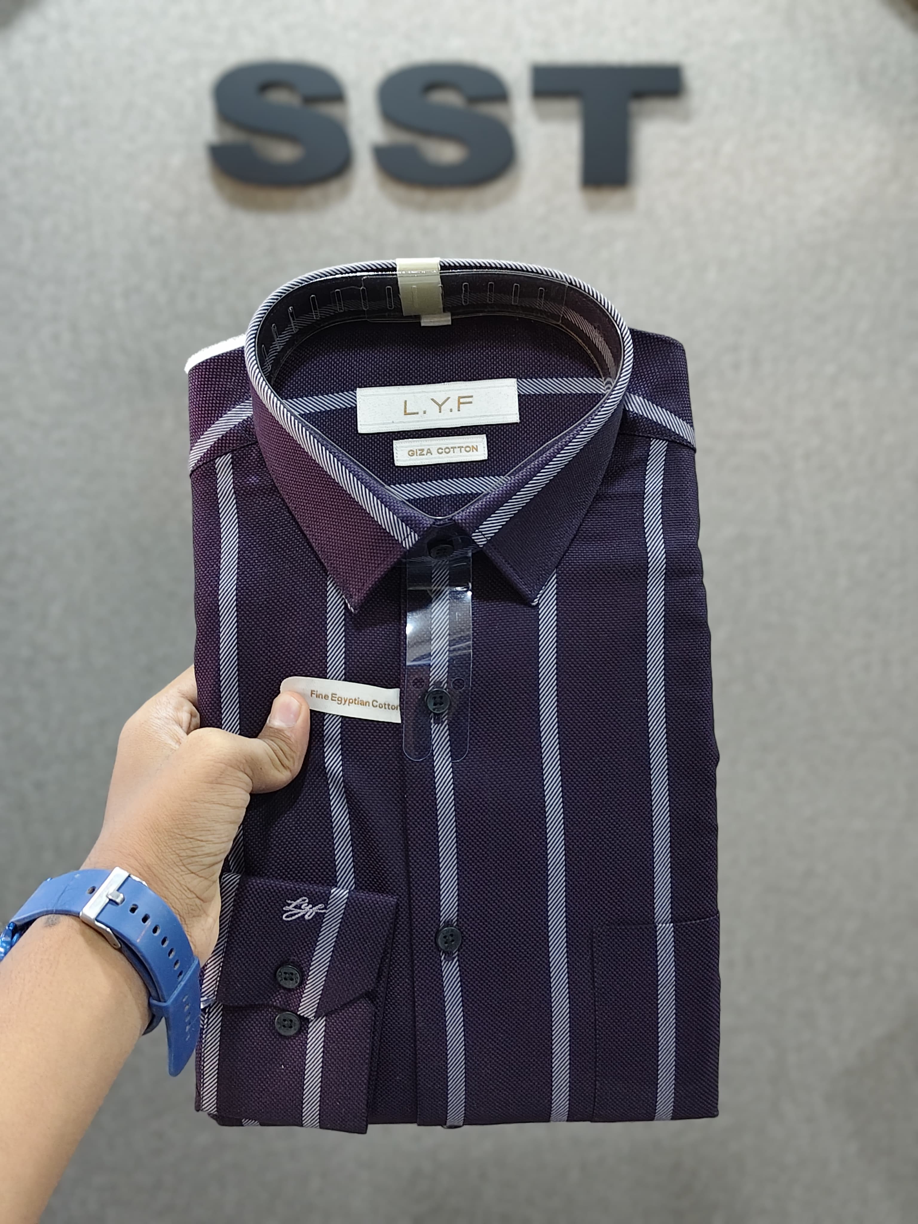 LYF - Striped Formal Shirt Wine