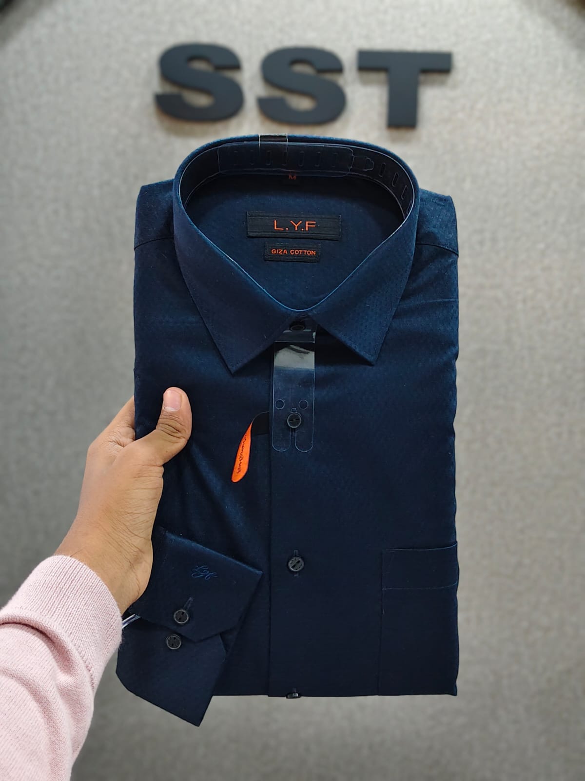 LYF - Plain Formal Shirt Navy Giza