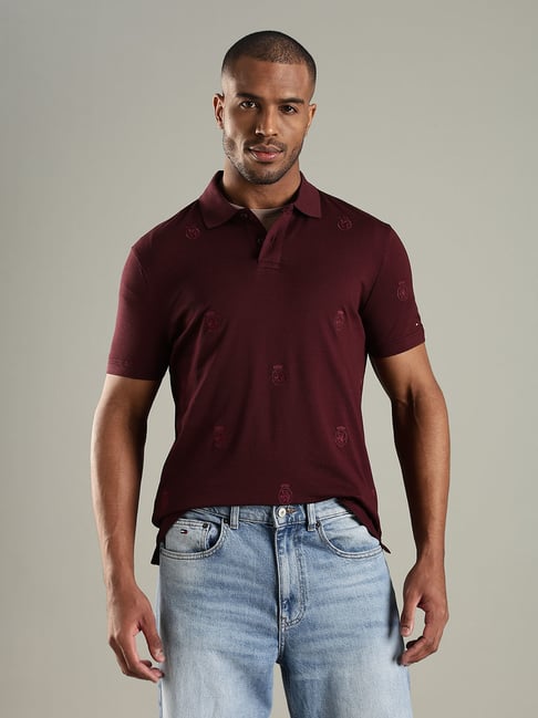 TH Polo - Maroon Print