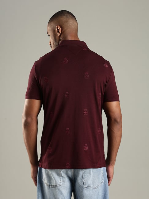 TH Polo - Maroon Print