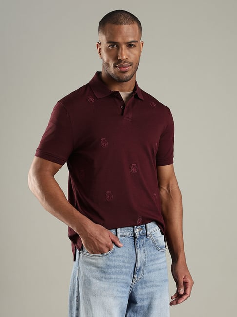 TH Polo - Maroon Print