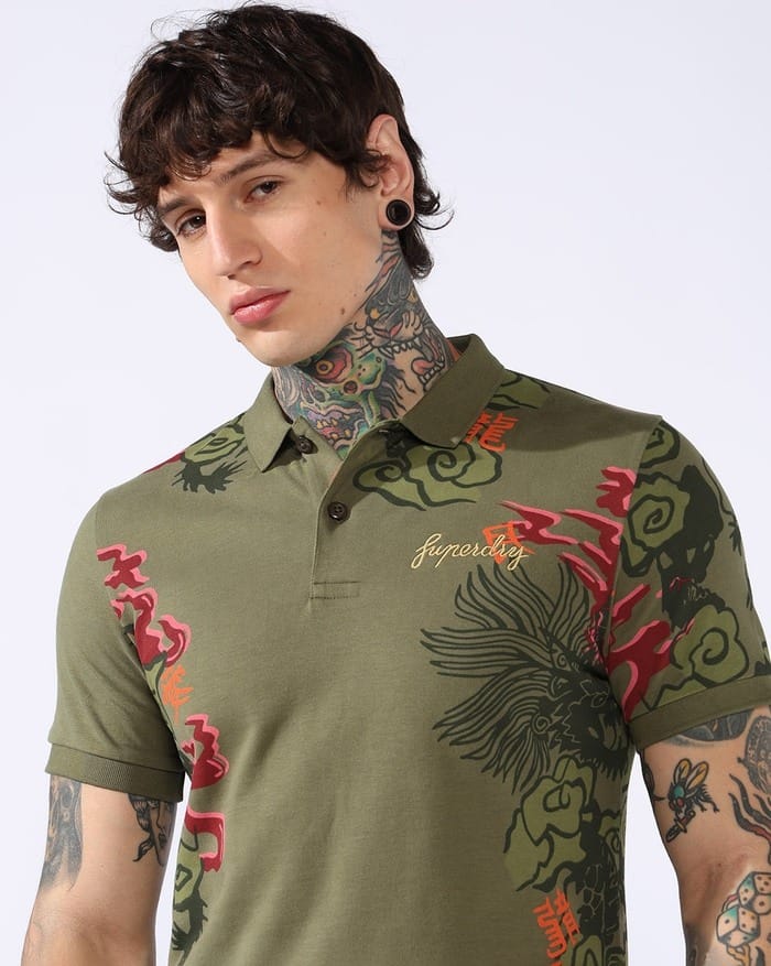 SDY Polo - Green Print
