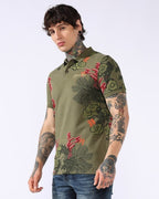 SDY Polo - Green Print