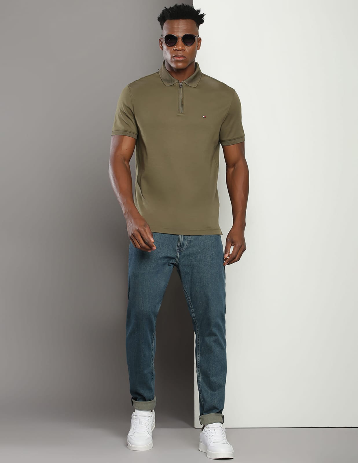 TH Polo - Zipper Green