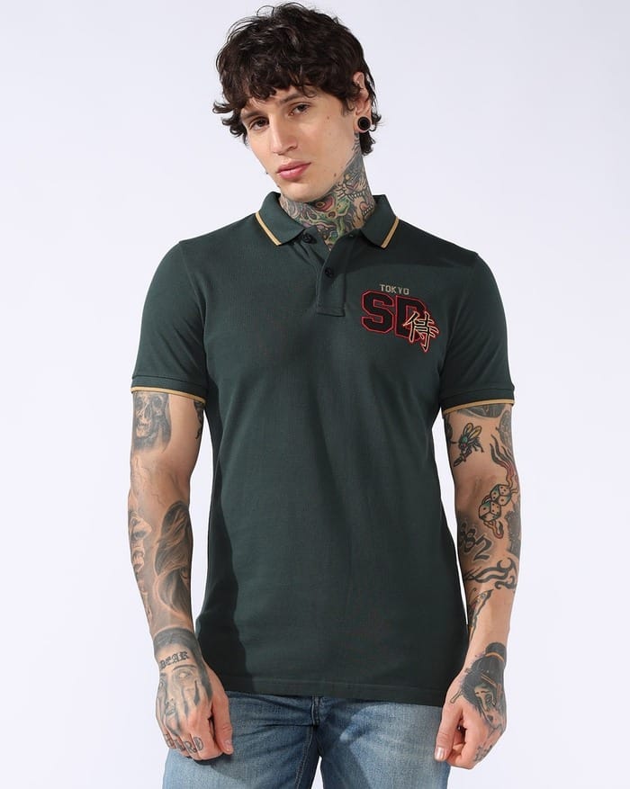 SDY Polo - Green Print
