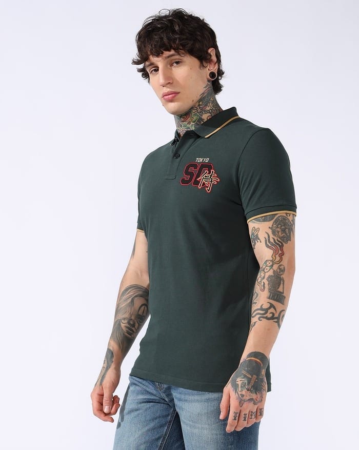SDY Polo - Green Print