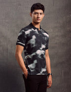 USPA Polo - Navy White Pattern