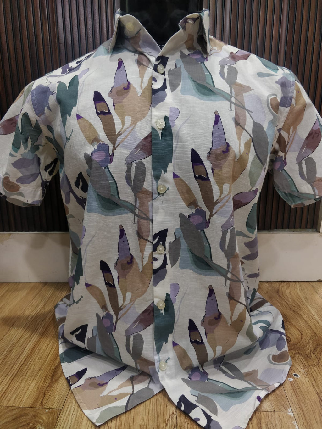 Linen Half Shirt - Autumn Leaf