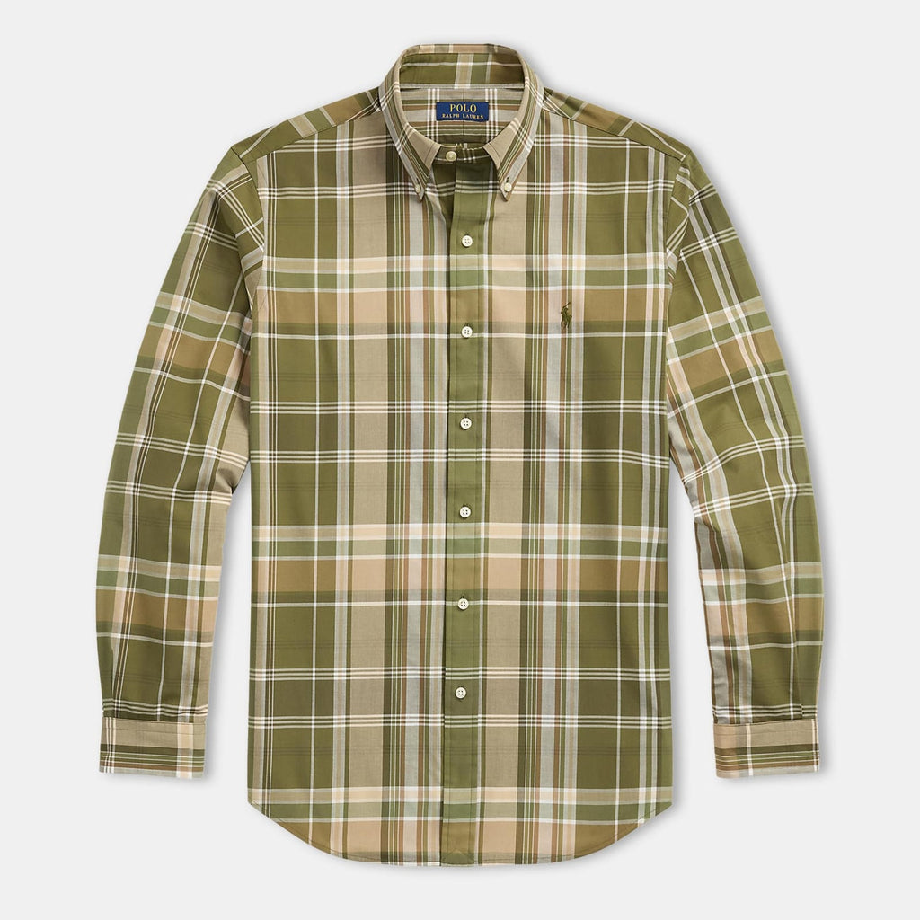 RL Checks Shirt - Olive Green