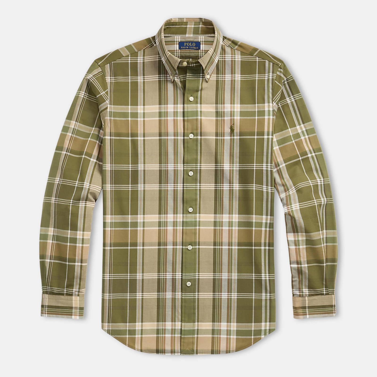 RL Checks Shirt - Olive Green