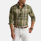 RL Checks Shirt - Olive Green