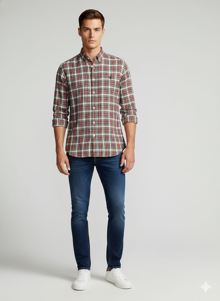 RL Checks Shirt - Red Green