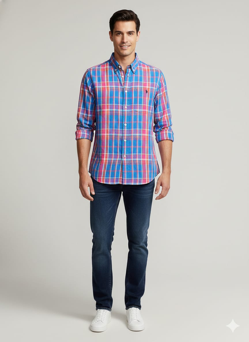 RL Checks Shirt - Blue Red