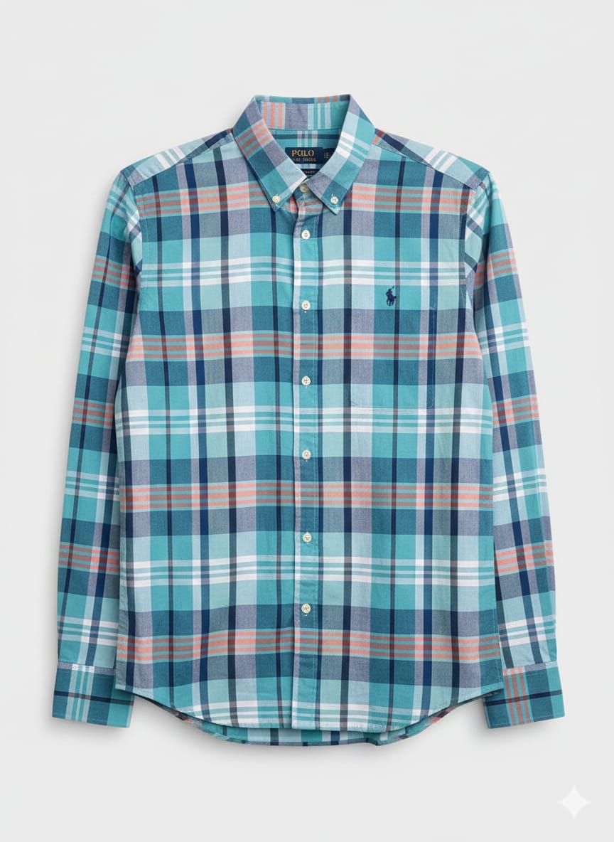 RL Checks Shirt - Turqoise