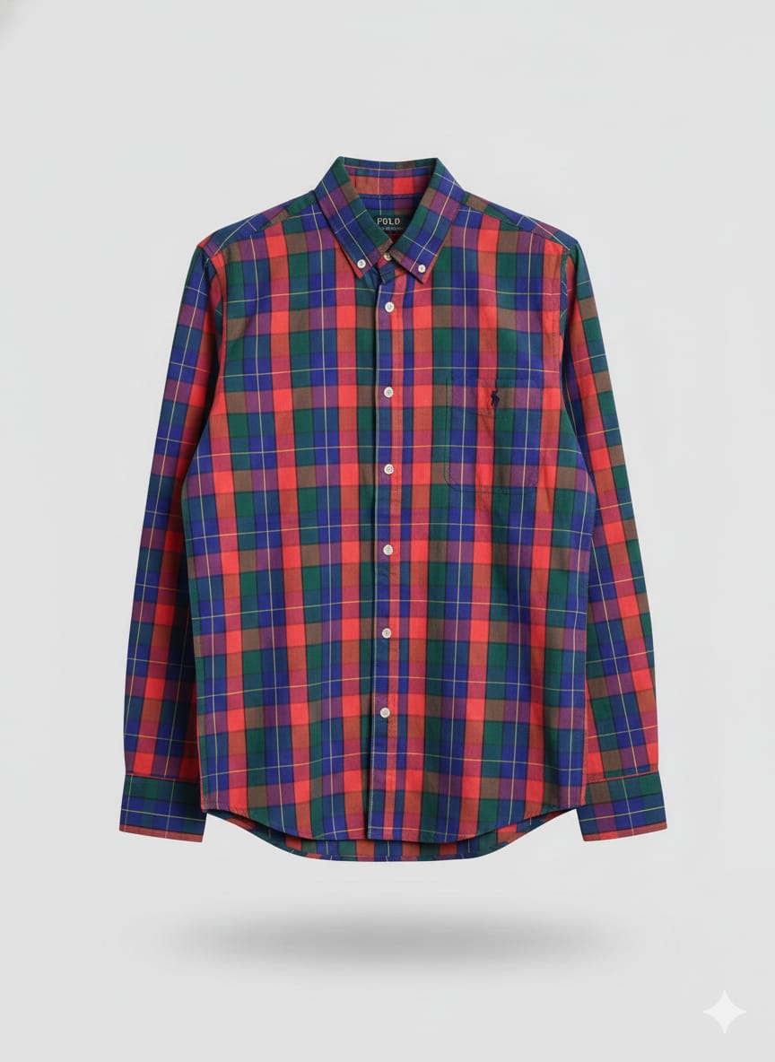 RL Checks Shirt - Red Blue Green