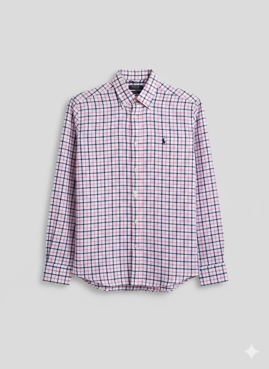 RL Checks Shirt - Pink Blue