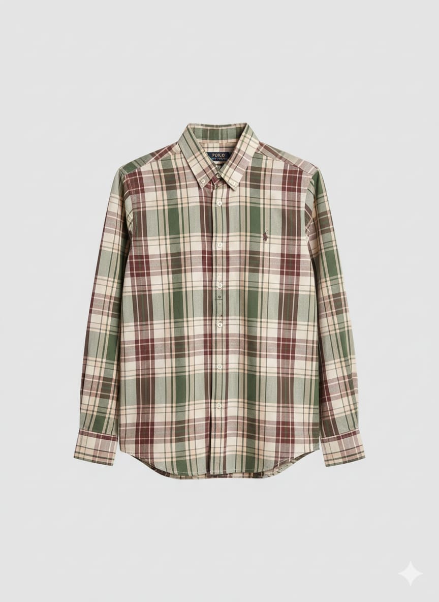 RL Checks Shirt - Mustard Green