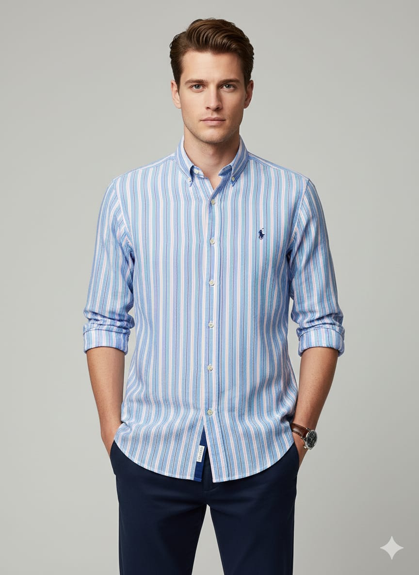 RL Striped Shirt - Sky Blue