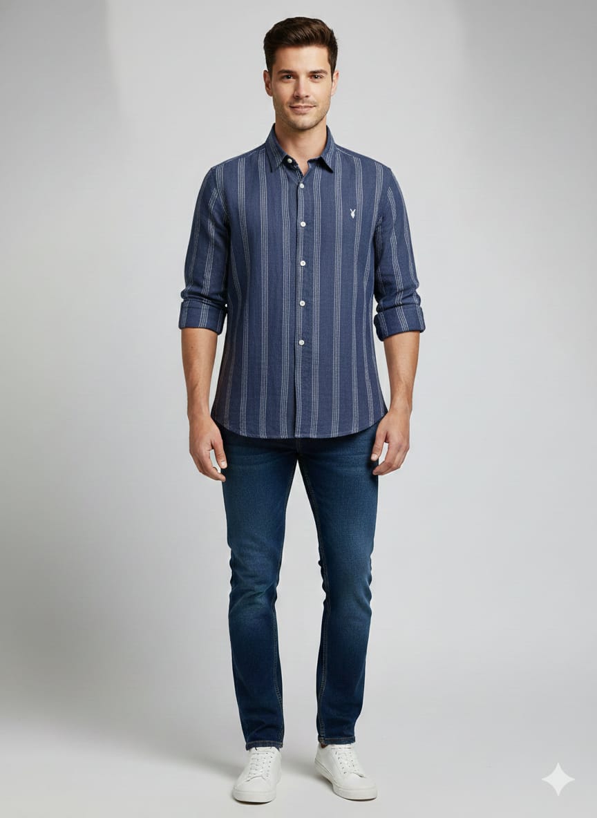 RL Striped Shirt - Navy