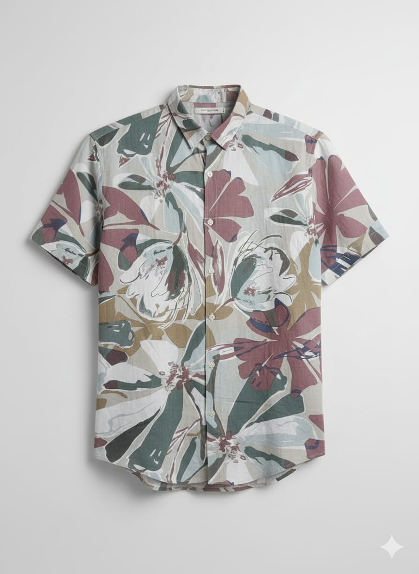 Pattern Half Shirt - Floral