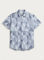 Pattern Half Shirt - Blue