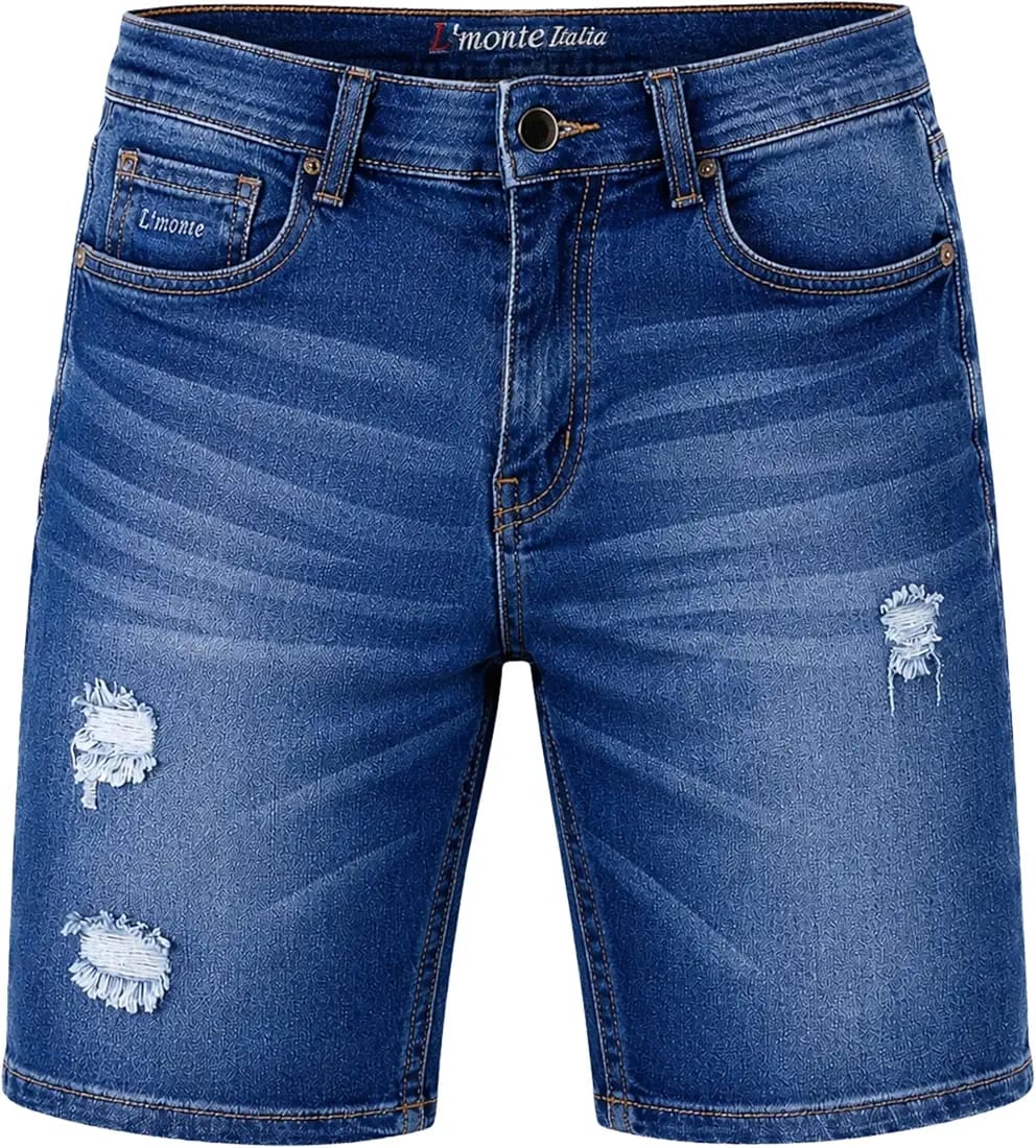 Denim Shorts - Ripped Blue