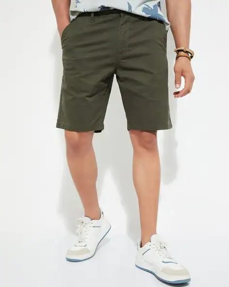 Linen Shorts - Deep Green