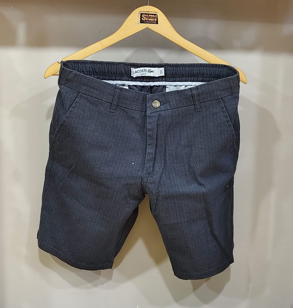 Linen Shorts - Striped Grey