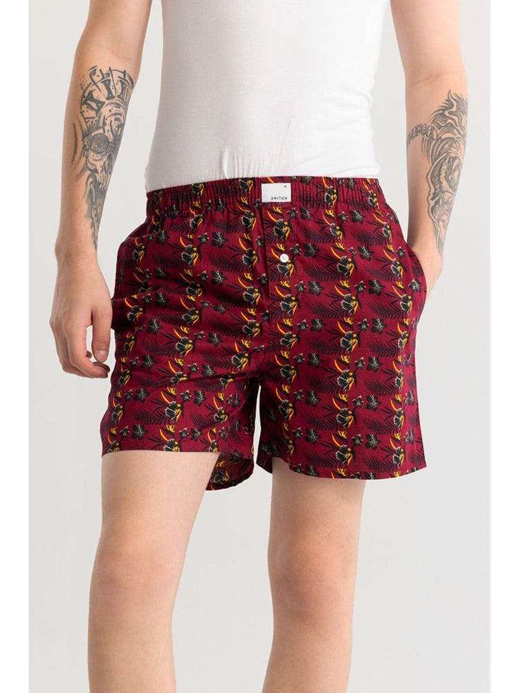 Boxer Shorts - Floral Red