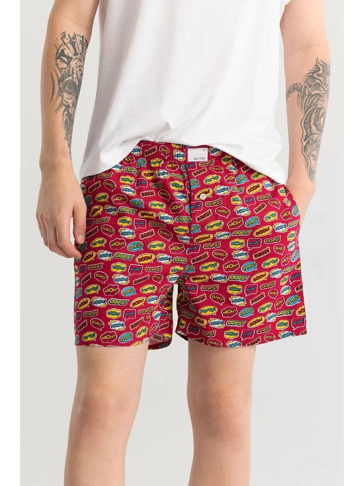 Boxer Shorts - Comic Red