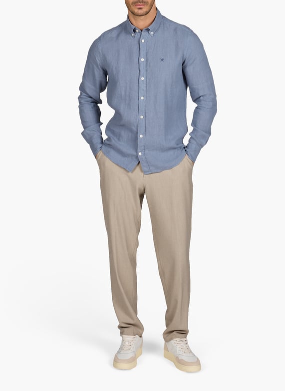 HKTT Pure Linen Shirt - Light Blue