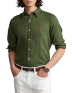 RL pure linen Shirt - Olive Green