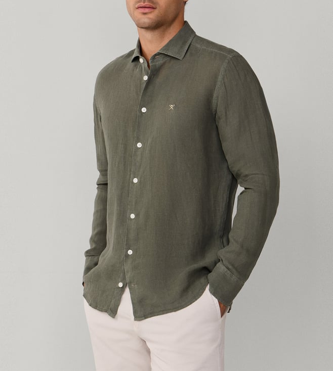 HKTT Pure linen Shirt - Olive Green