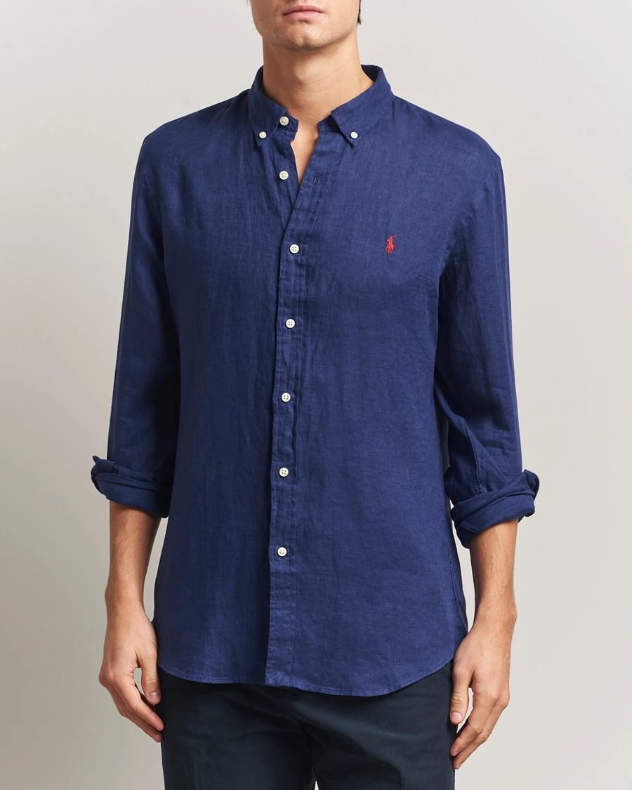 HKTT Pure Linen Shirt - Navy