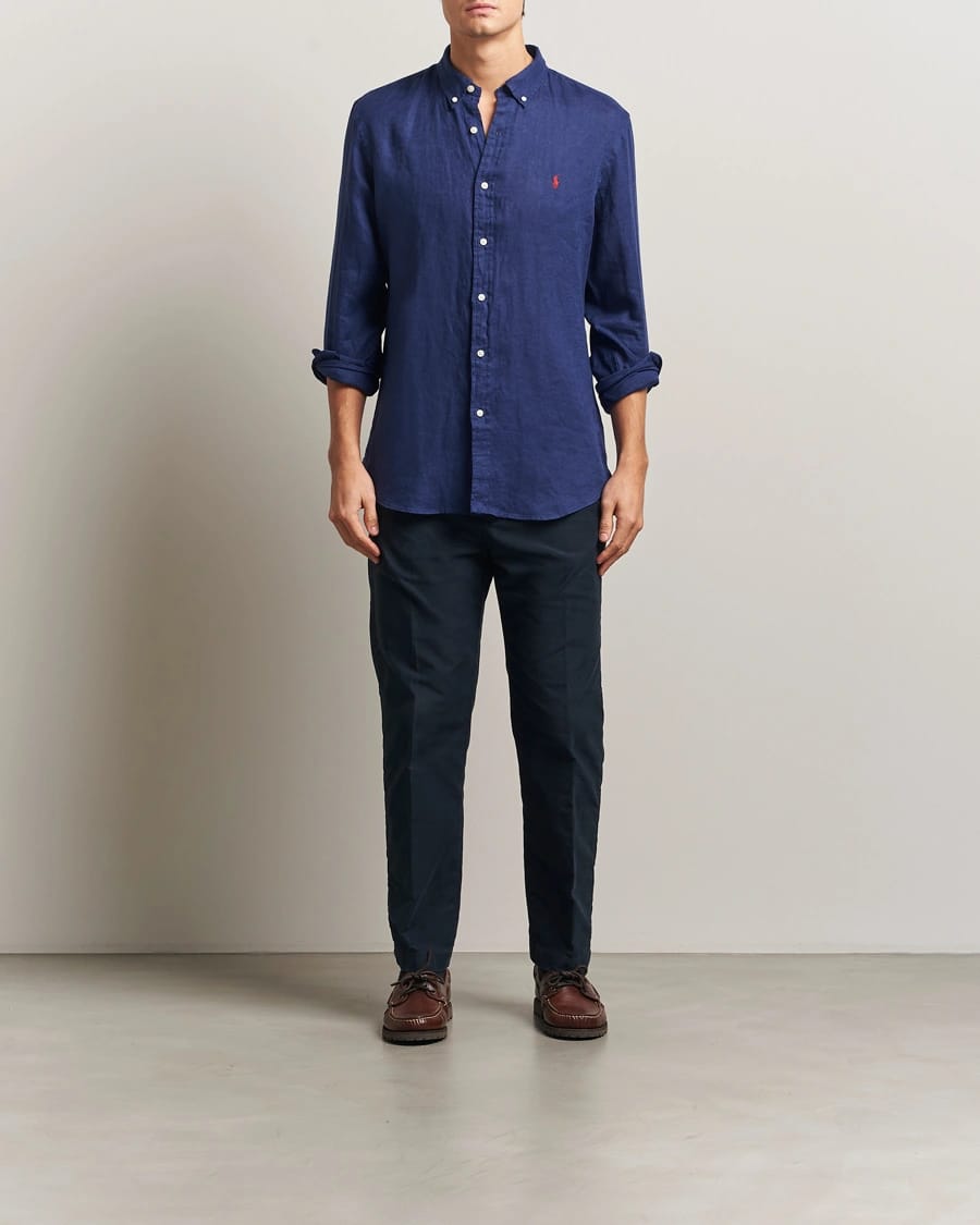HKTT Pure Linen Shirt - Navy