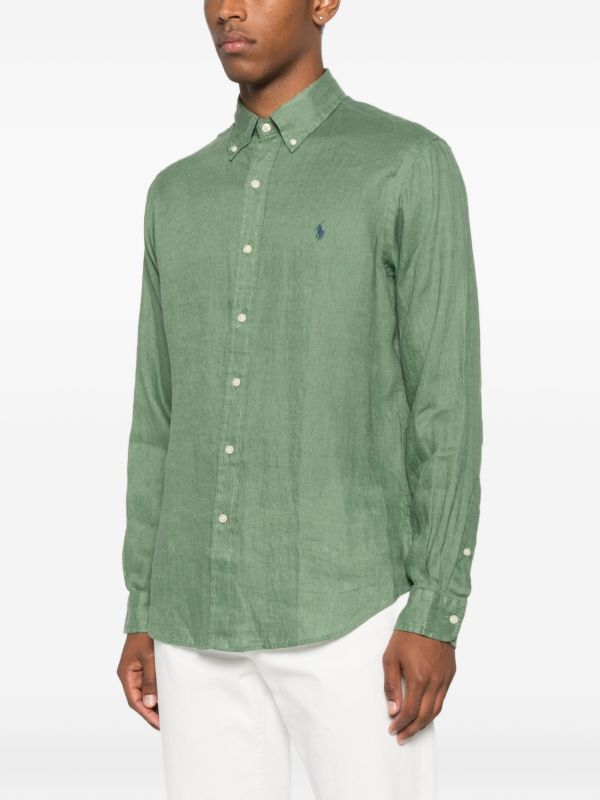 RL Pure Linen  Shirt - Pistachio