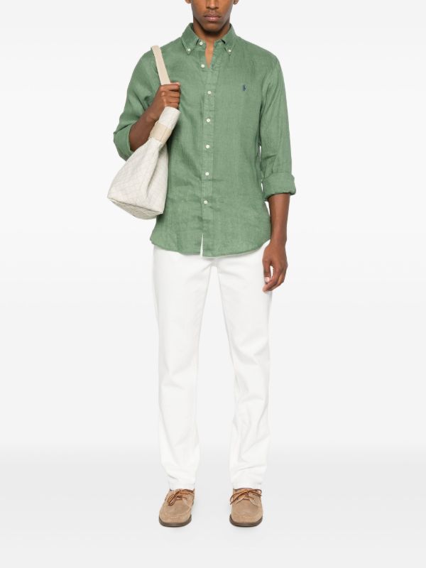 RL Pure Linen  Shirt - Pistachio