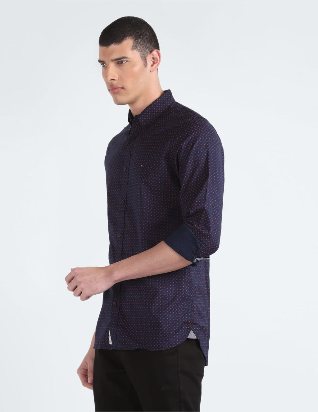 TH Shirt - Navy Polka Dot
