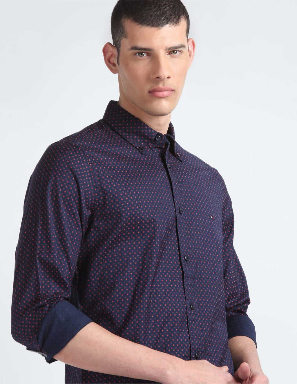 TH Shirt - Navy Polka Dot