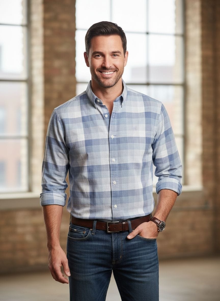 Blue White Checks Shirt