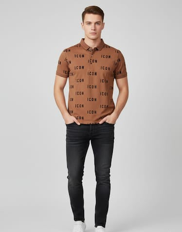 ICON -  Brown Polo T - shirt
