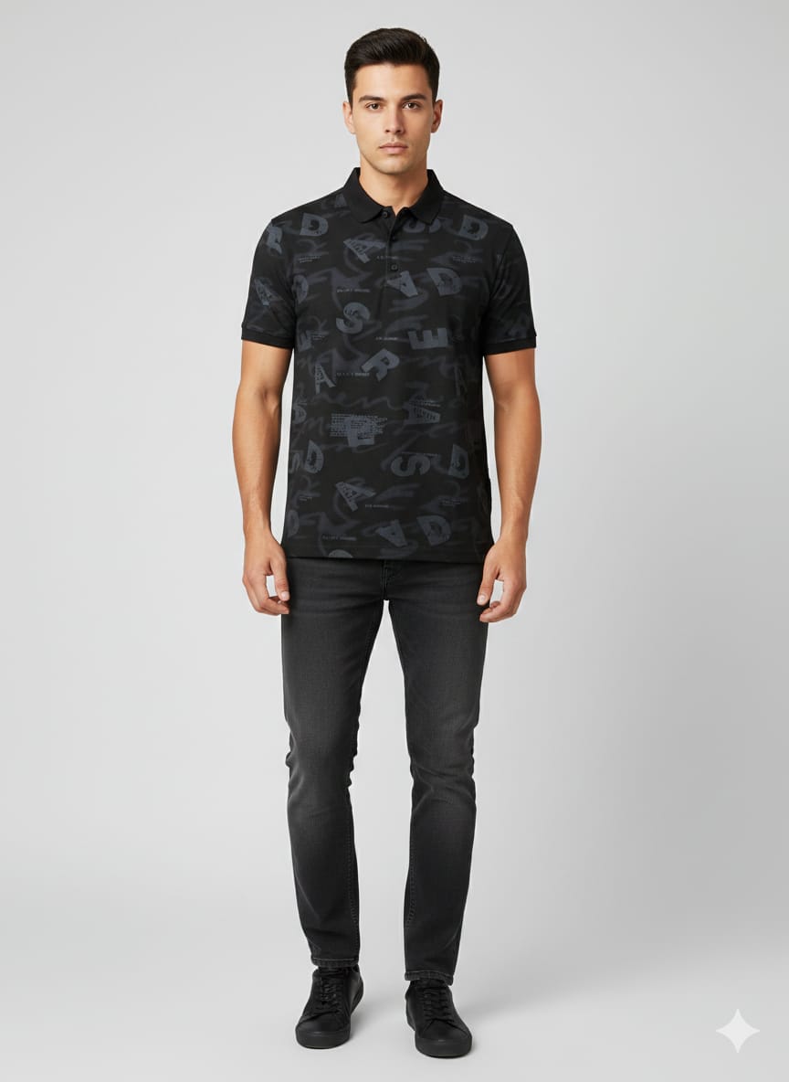 Abstract Black - Polo T-Shirt