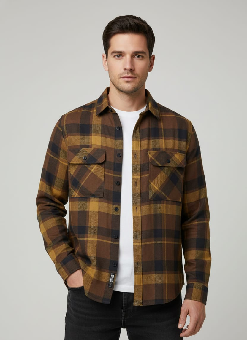 Overflap Black-Yellow Overshirt